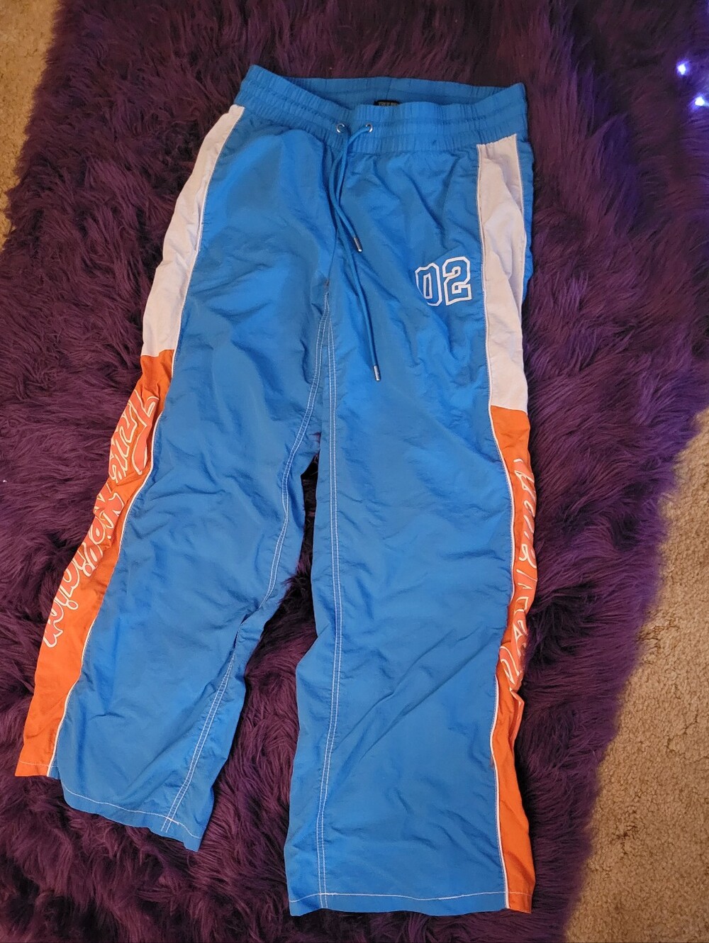 True Religion Light Blue Elastic Waist Track Pants